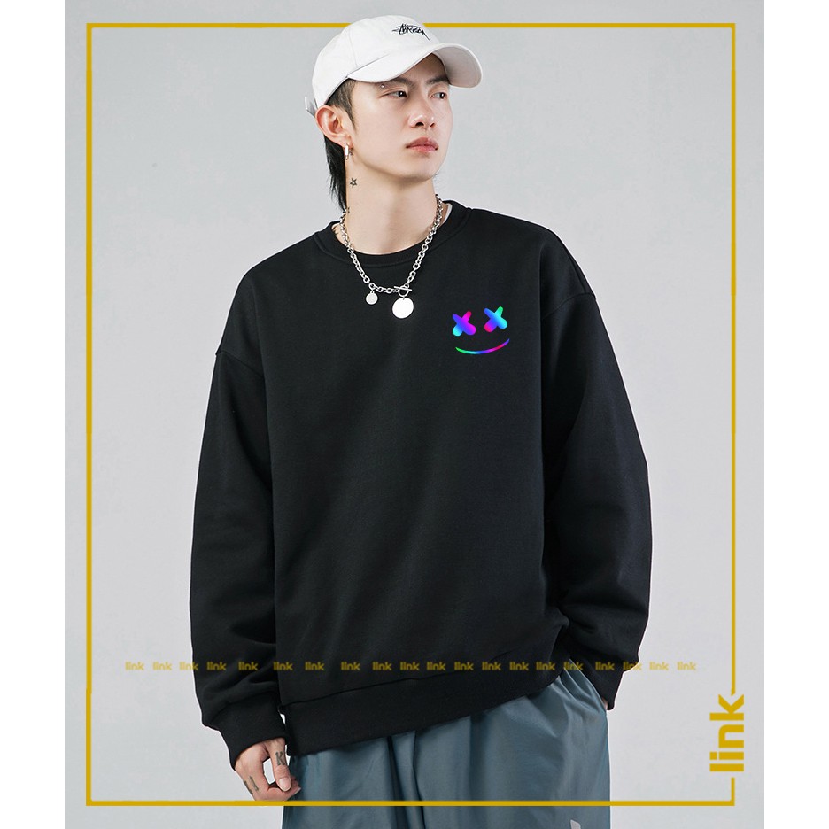 Áo thu đông nam dài tay MẶT MARSHMELLO chảy phản quang 7 màu Hàng Poly Thái dày mềm mịn | BigBuy360 - bigbuy360.vn