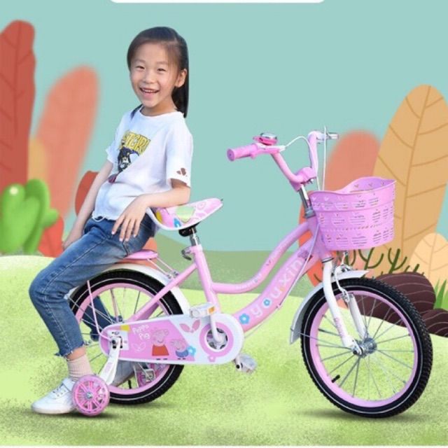 XE ĐẠP 2 KHUNG CHO BÉ GÁI BÁNH 16 VÀ 18 INCH