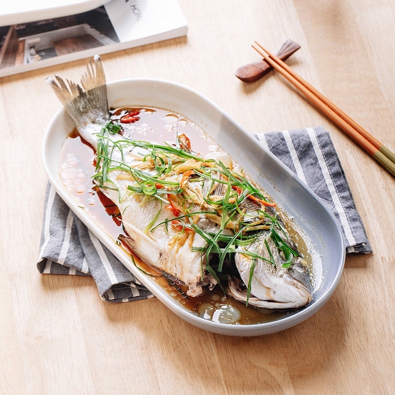 Bộ bát đĩa xanh biển cả, bát đĩa decor