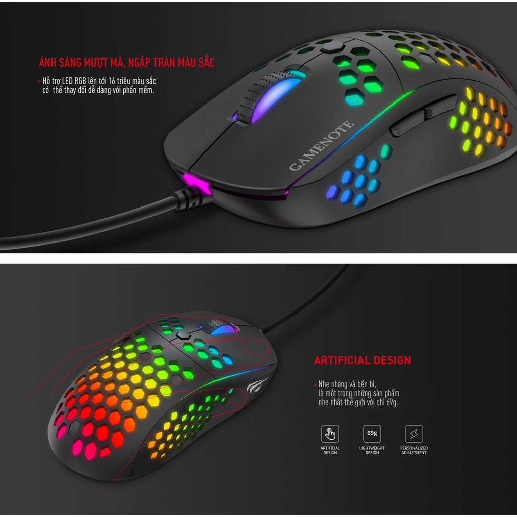 [Chính Hãng] Chuột Gaming Havit MS878 Đèn RGB - Bảo Hành 1 Đổi 1 12 Tháng