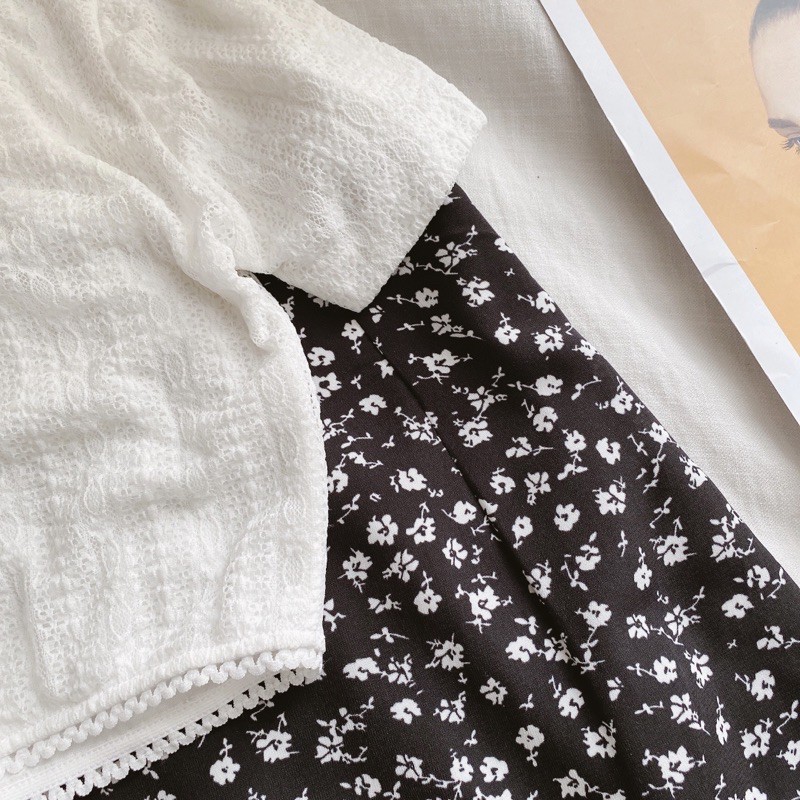 Set áo crop + chân váy hoa nhí (Set Lili) | BigBuy360 - bigbuy360.vn