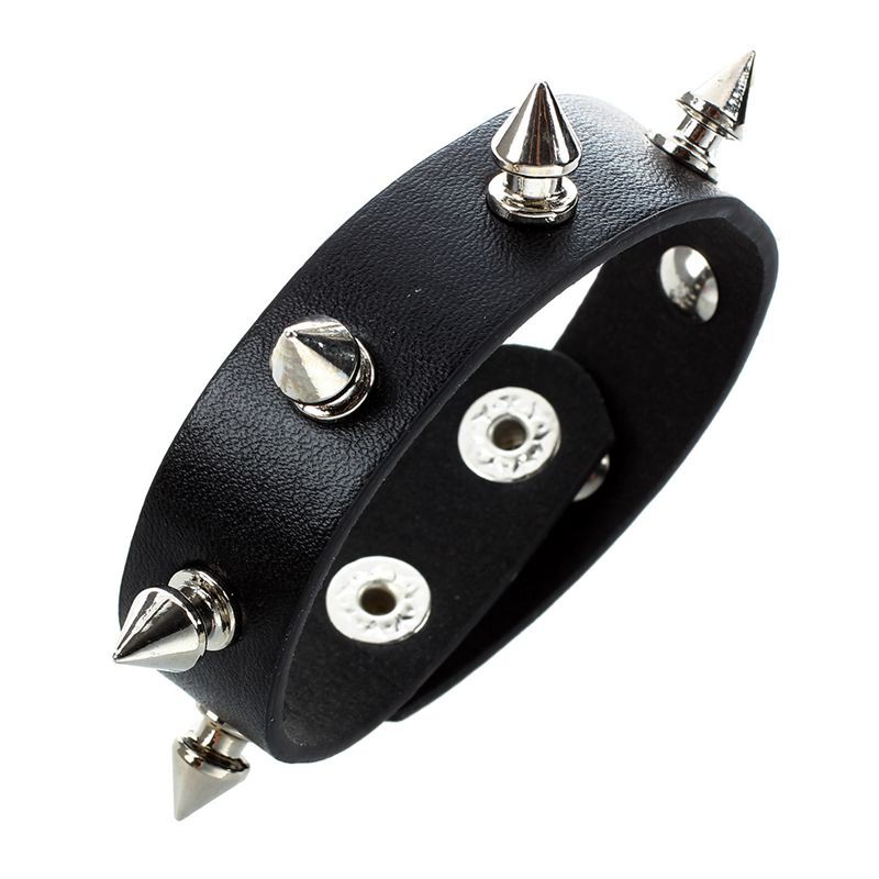 Vòng đeo tay giả da có đinh gai nhọn cá tính