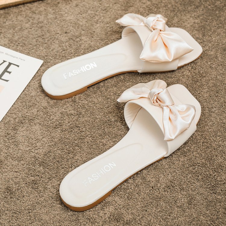 Dép Đế Bệt Mũi Vuông Đính Nơ Thời Trang Dành Cho Nữ | BigBuy360 - bigbuy360.vn