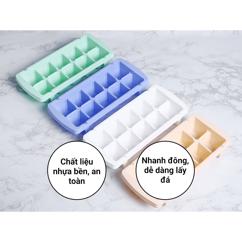 Khay Đá Viên Vuông Siêu Tiện Lợi 10 - 6- 21-48 viên Nhựa Cao Cấp An Toàn