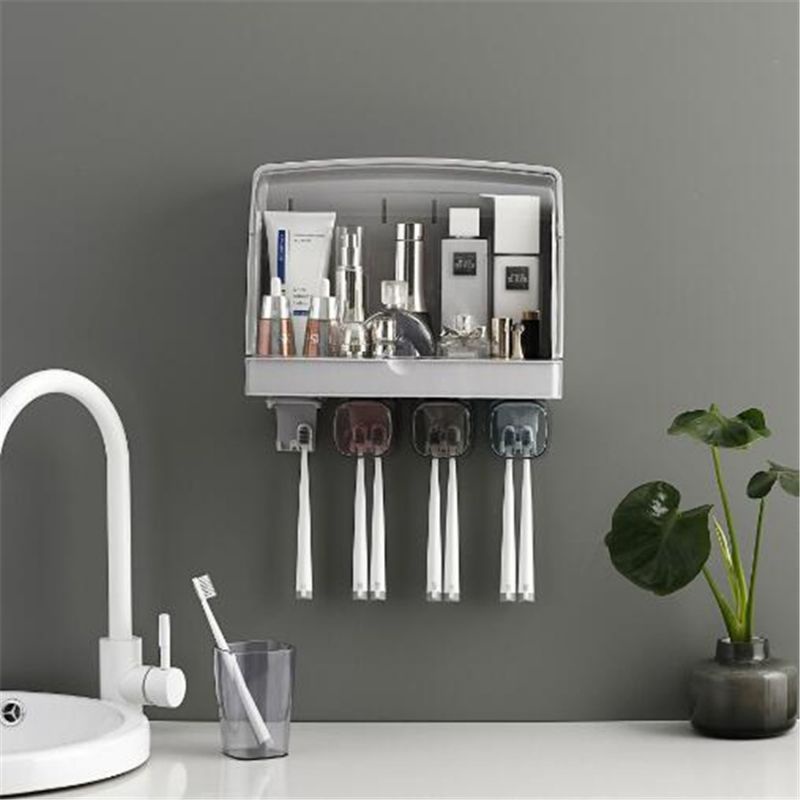 Hộp đựng dụng cụ nhà tắm kèm 4 ly có nắp chắn nước,,,