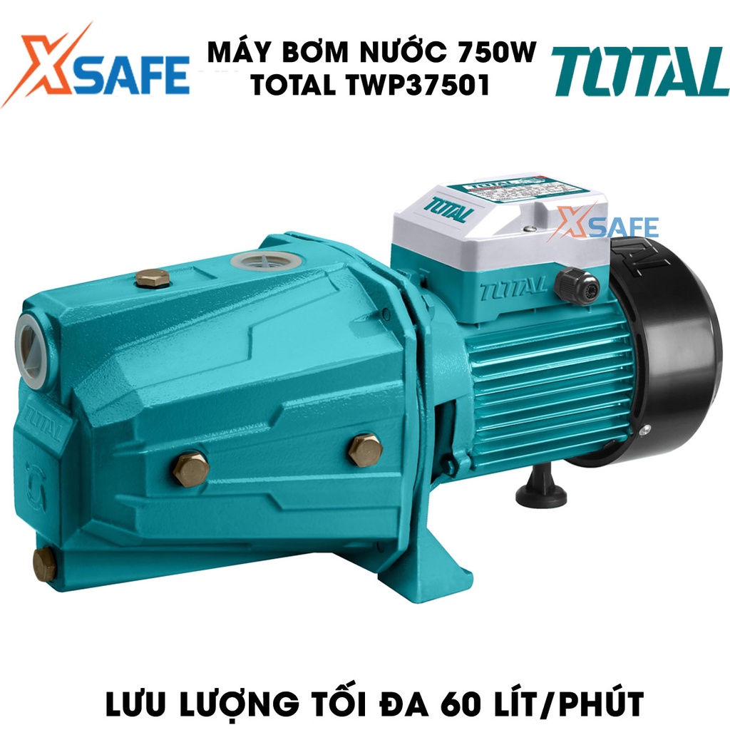 Máy bơm nước 750W TOTAL TWP37501 motor dây đồng chiều cao bơm tối đa 45m, lưu lượng tối đa 60 lít/p