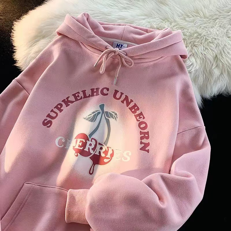 NRVP Áo hoodie tay dài in họa tiết phong cách Hàn Quốc thời trang oversize cho nam và nữ