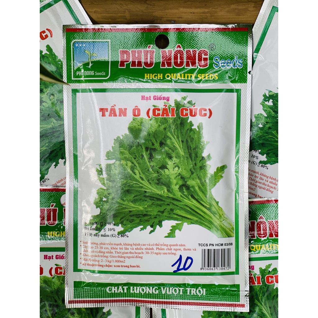 Hạt Giống Tần Ô (Cải Cúc) Phú Nông -tỷ lệ nảy mầm rất cao-sinh thưởng mạnh