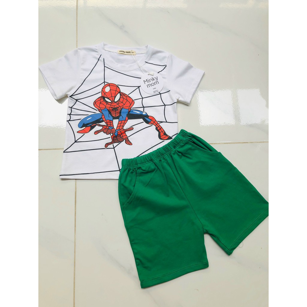 50.[HCM] Đồ bộ siêu nhân cho bé trai 6-18kg, vải Cotton 4 chiều chính phẩm thun Sài Gòn