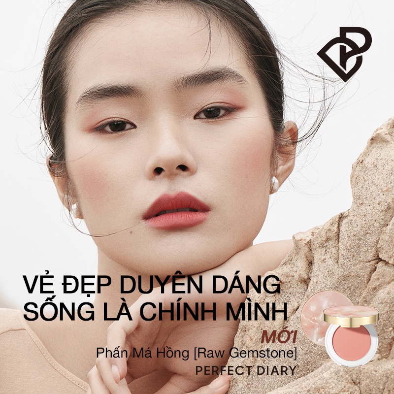 Phấn má hồng PERFECT DIARY phong cách đá quý thô cao cấp sang trọng làm đẹp tự nhiên 4g tùy chọn màu sắc