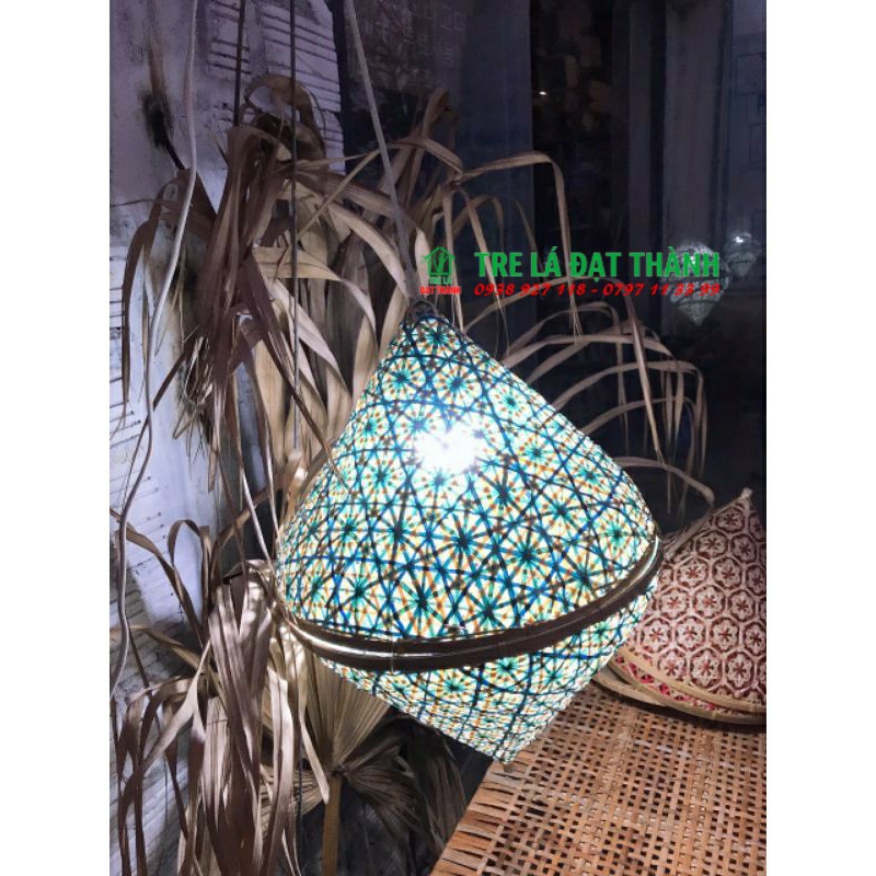 Xưởng Sản Xuất - Đèn mây tre đan hoa thị trang trí homestay