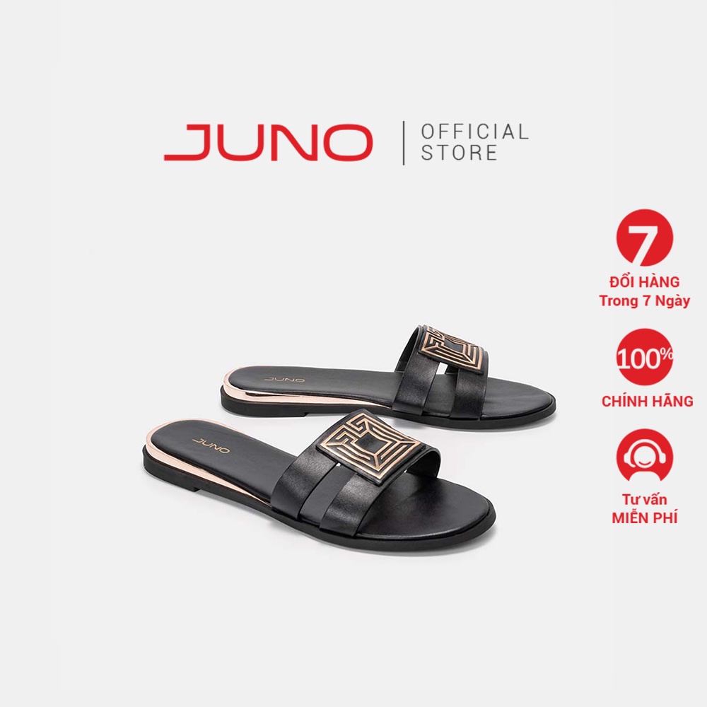 Dép Bệt Quai Ngang 3cm Thời Trang JUNO Quai Trang Trí Họa Tiết Mê Cung SD03044