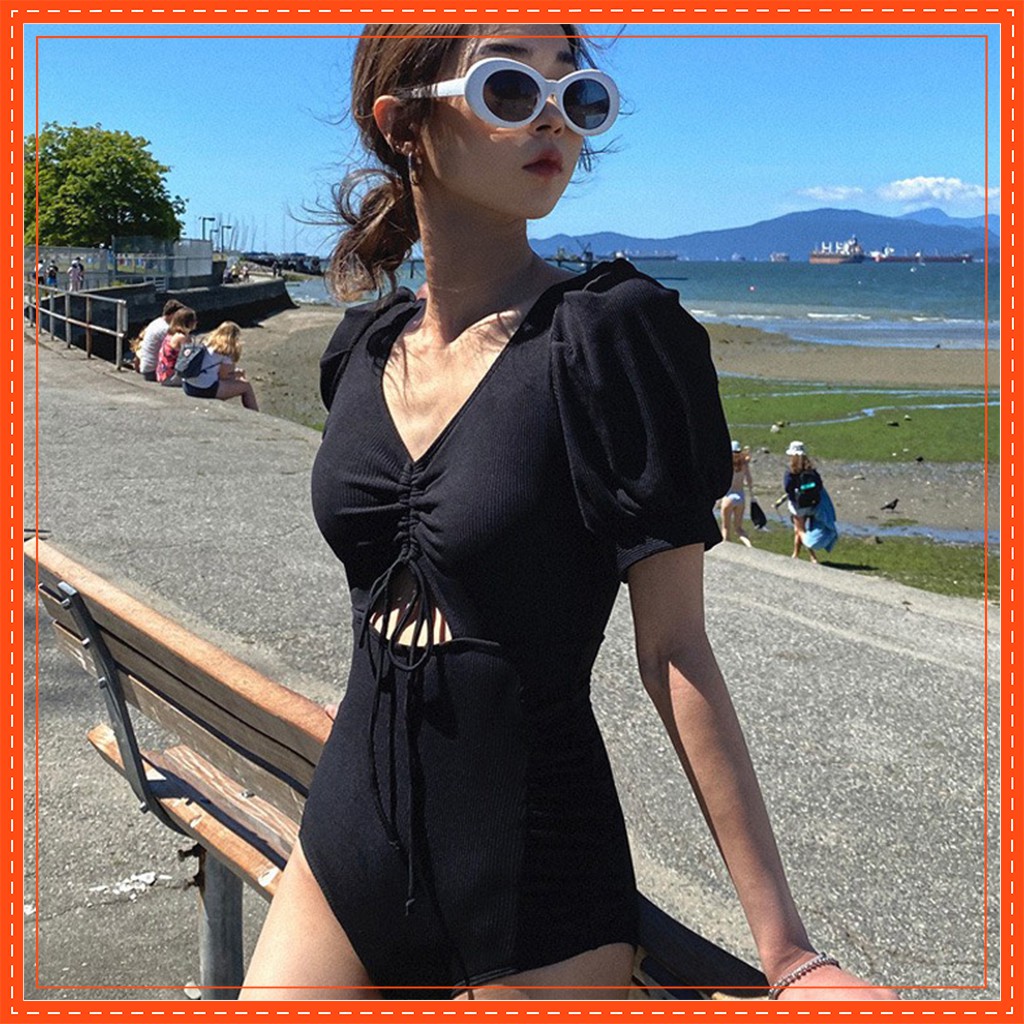 Bikini Đồ Bơi Hàn Quốc Cao Cấp Một Mảnh Chất Thun Gân Dày Dặn Co Giãn 4 Chiều Che Khuyết Điểm Tôn Dáng