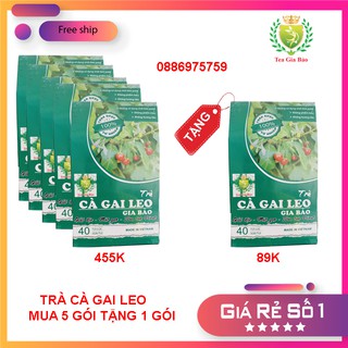 [CHÍNH HÃNG] Trà cà gai leo 200gr (mua 5 tặng 1) giải độc mát gan, men gan cao, mất ngủ, trà cà gai leo túi lọc gia bảo