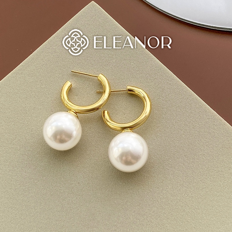 Bông tai nữ nụ chuôi bạc 925 Eleanor Accessories hạt ngọc trai nhân tạo phụ kiện trang sức nữ tính