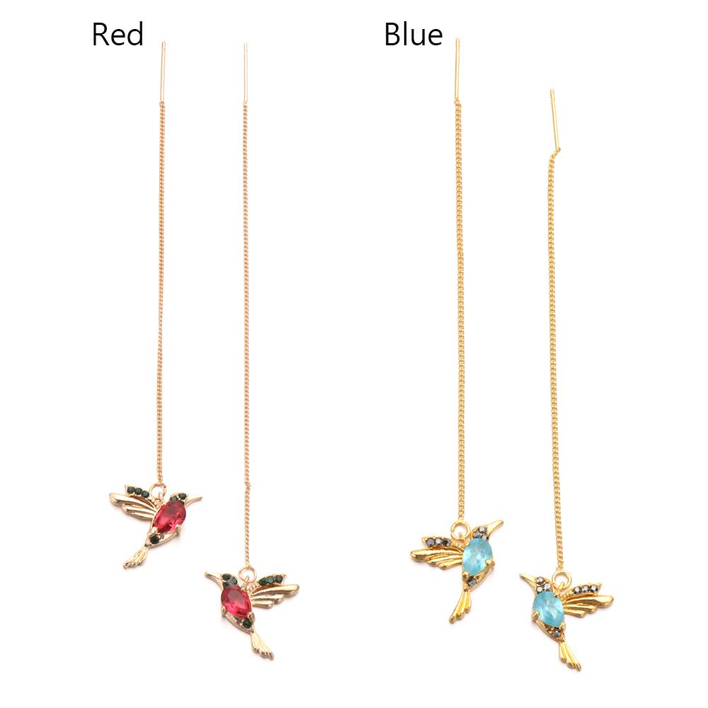 ORIENTLII Khuyên Tai Hình Chim Ruồi Đính Đá Nhân Tạo Thời Trang