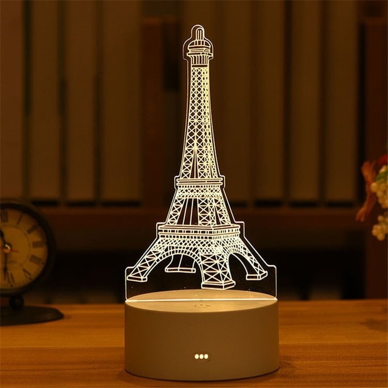 Đèn Ngủ LED 3D Bằng Acrylic Hình Trái Tim Lãng Mạn Trang Trí Tiệc Sinh Nhật / Lễ Tình Nhân Cho Trẻ Em