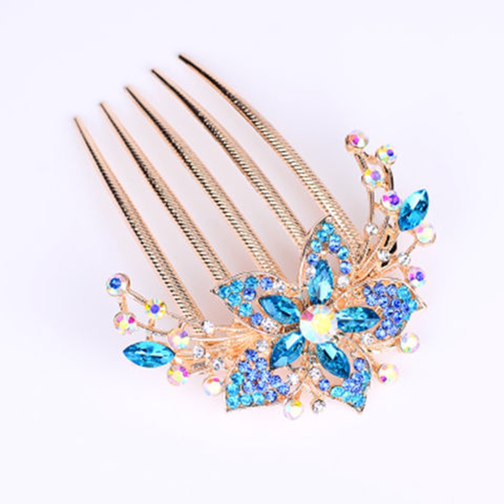Trâm cài tóc hình bông hoa đính đá giả nhiều màu sắc thời trang thanh lịch cho nữ