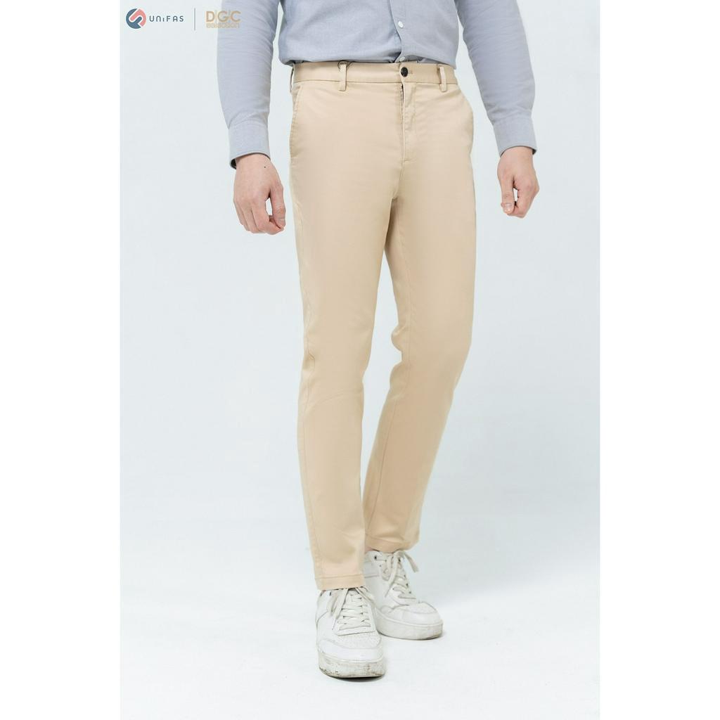 Quần dài nam khaki DGC-SQKBC02M dáng ôm, không ly, chất liệu cotton, thoáng mát, thấm hút tốt