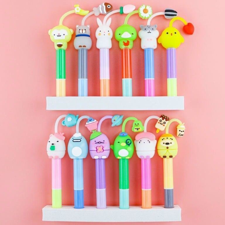 Set gồm 6 cây dạ quang đầu thú 12 màu