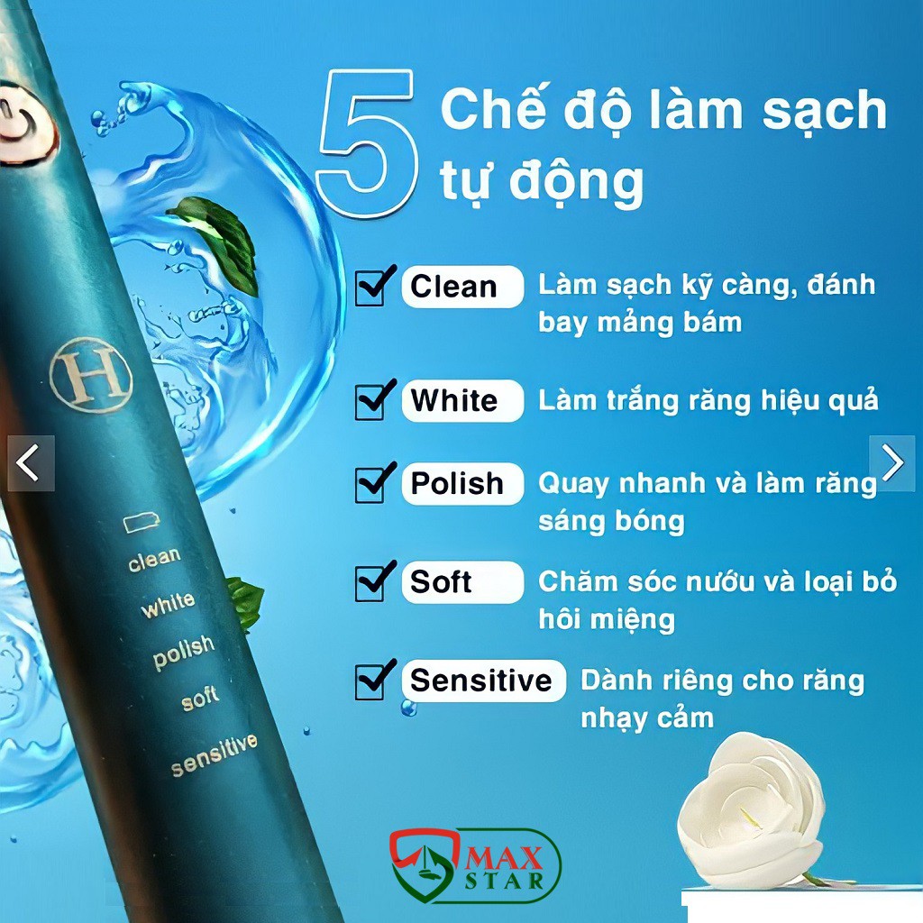 Bàn chải đánh răng điện tự động trẻ em người lớn thông minh 5 chế độ cao cấp chính hãng giá rẻ ✅