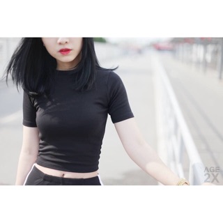 Áo croptop tay lỡ form body (nhiều màu)