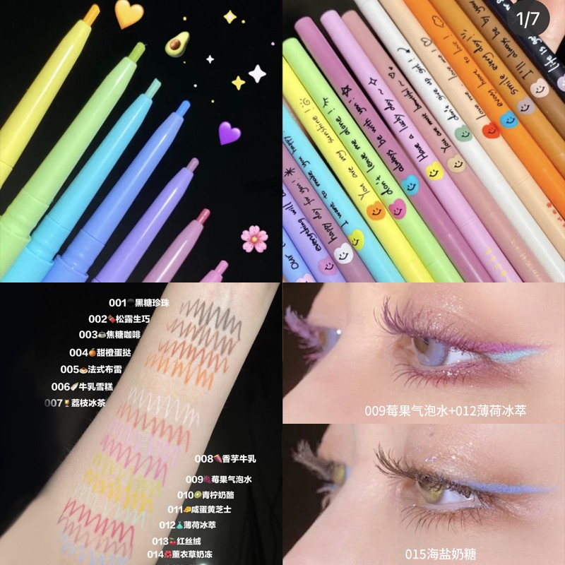 FLORTTE  Gel kẻ mắt không trôi nhiều màu sắc đáng yêu  Nội Địa Trung