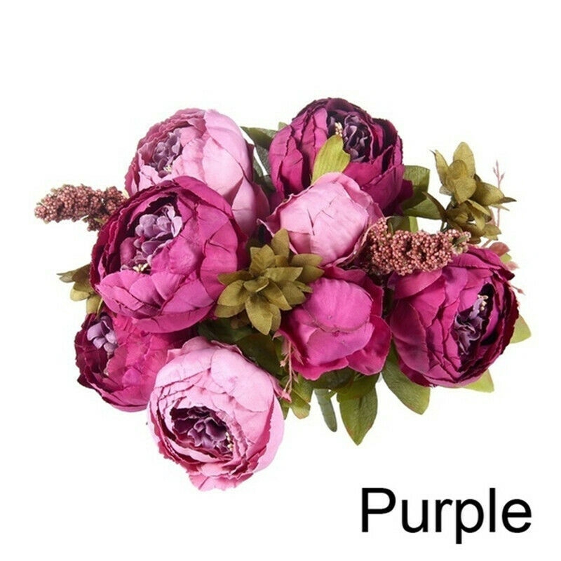 Bó hoa mẫu đơn lụa nhân tạo trang trí nhà/đám cưới