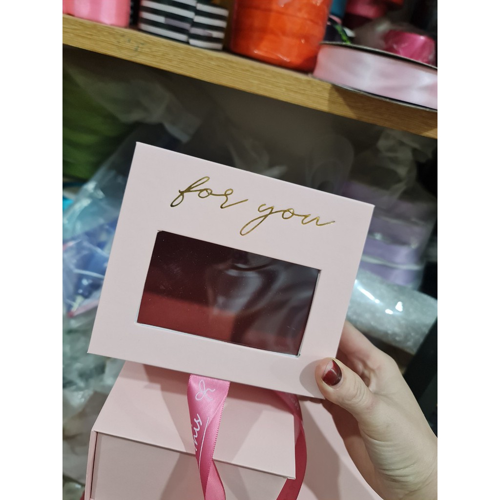 Hộp quà tặng hộp son mặt kính kt14x14cm | BigBuy360 - bigbuy360.vn