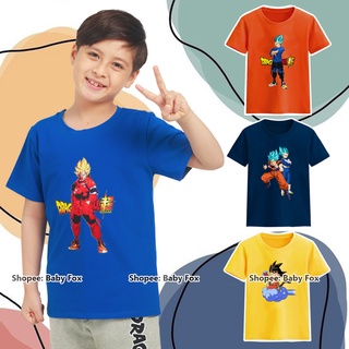 Áo thun bé trai 100% cotton loại tốt, áo phông thương hiệu BABY FOX, hình Dragon Ball, Songoku j (ATN)