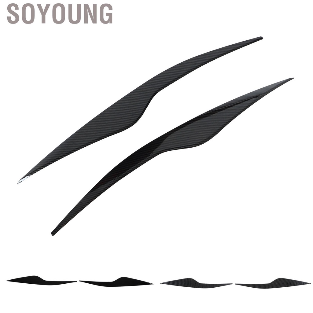 Soyoung 2 Pcs Headlight Eyebrow Front Left Right Light Eyelid Trim Cover Replacement for Ford Focus MK2 2008‑2011