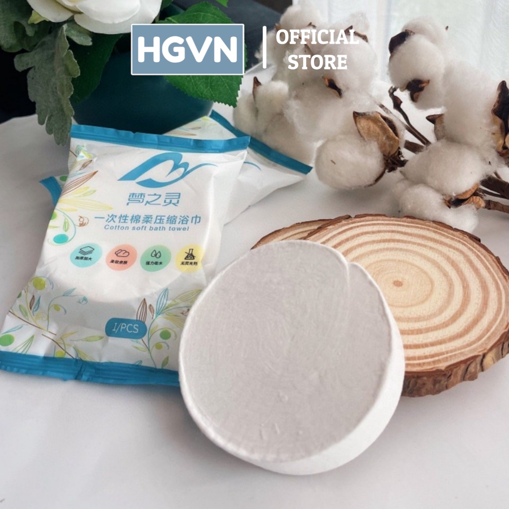 Khăn Tắm Nén Du Lịch HGVN Bằng Cotton Tiện Lợi Dùng Một Lần 1m4 x 70cm #250