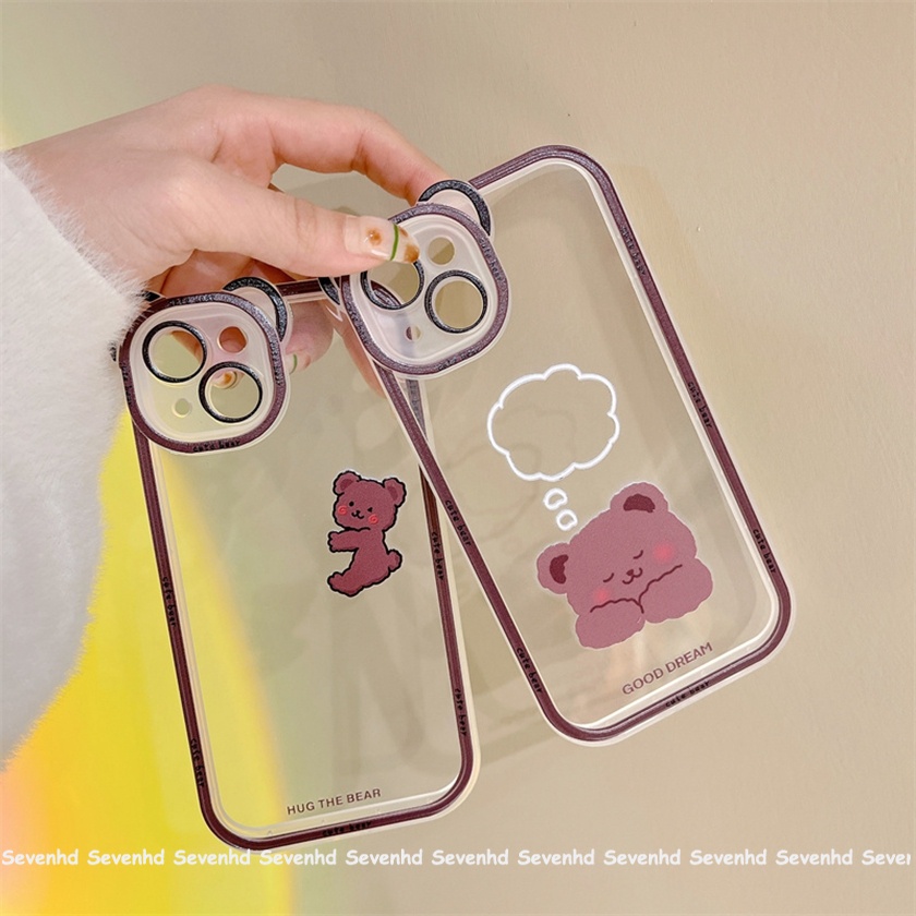 Ốp Điện Thoại Tpu Dẻo In Hình Gấu Ngủ Đáng Yêu Cho iPhone 14 13 12 11 Pro Max Xs Max Xr X 6 6s Plus