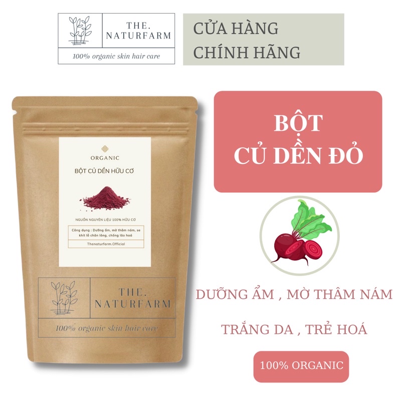 Bột củ dền đỏ nguyên chất siêu dưỡng da 100gr - Dưỡng ẩm, mờ thâm nám, trẻ hoá, sáng da