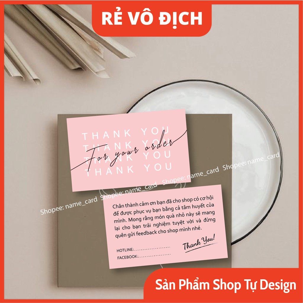 Thiệp cảm ơn khách hàng, thank you card dành cho shop bán hàng có sẵn tại shop