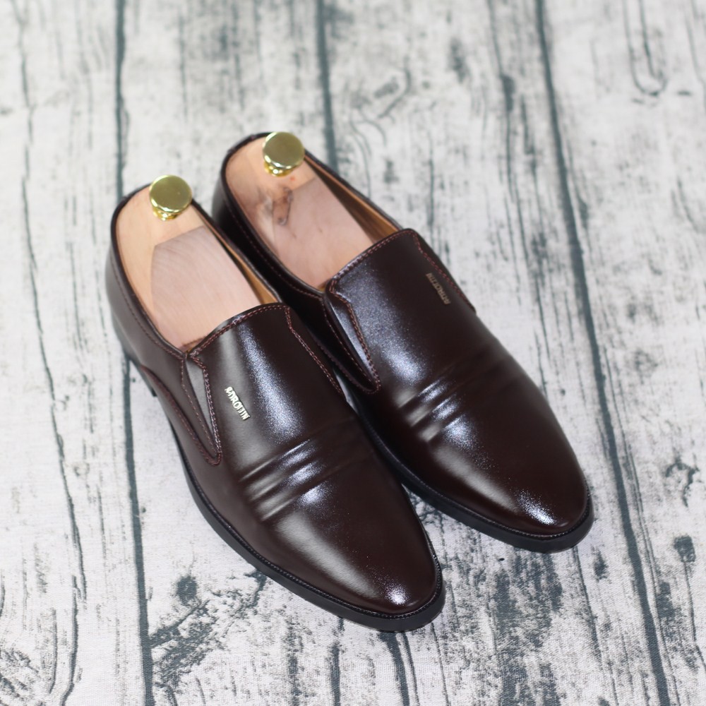 Giày Tây Nam Thời Trang 3 Sọc Nâu