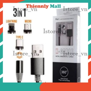 [Đủ cổng ]Dây sạc điện thoại Nam Châm 3 đầu cao cấp ( có led báo hiệu )