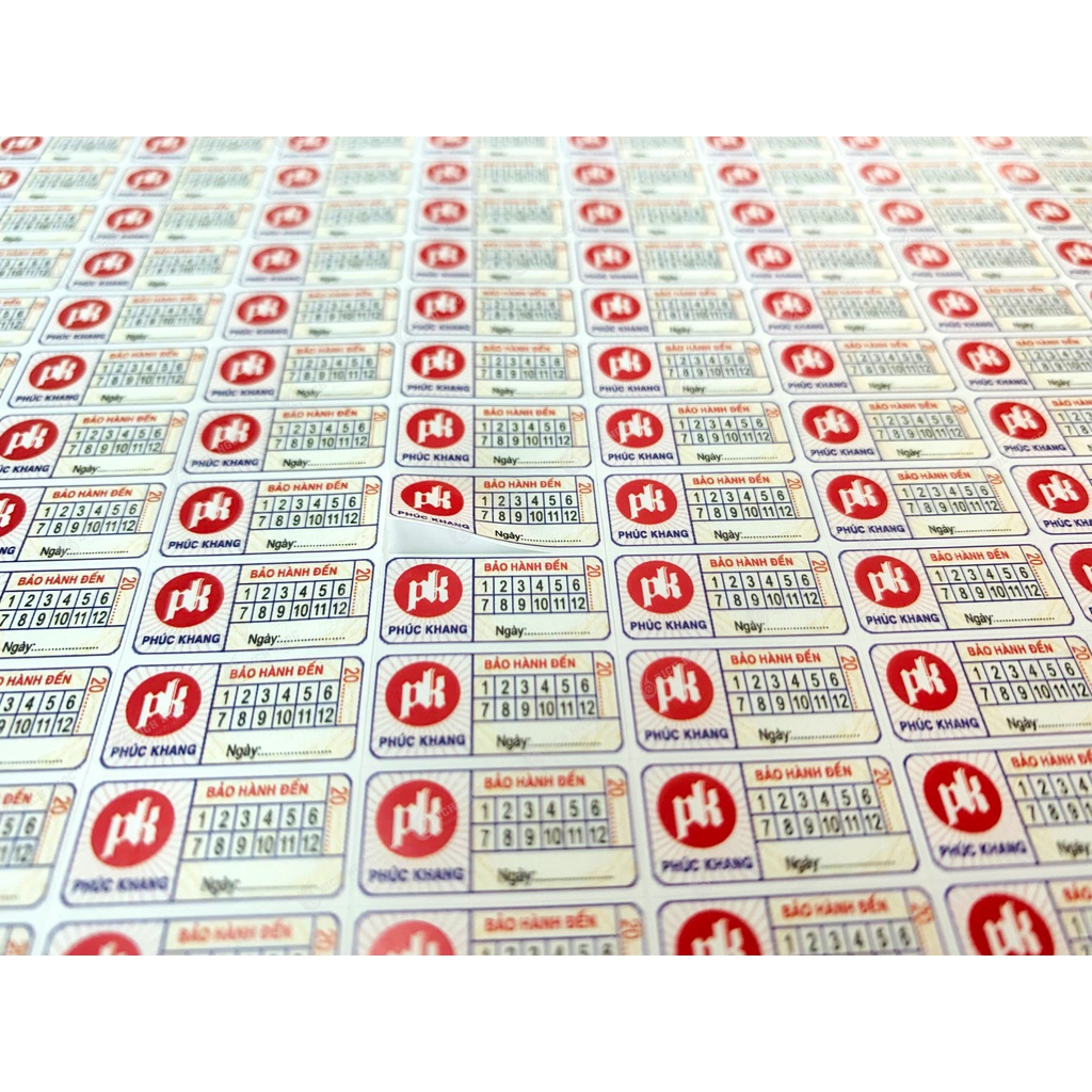 In tem bảo hành, tem vỡ dai, vỡ giòn, tem niêm phong theo yêu cầu