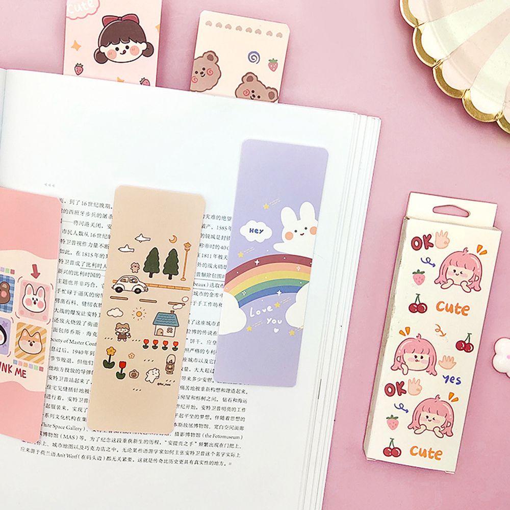 LAKAMIER Set 30 Thẻ Giấy Đánh Dấu Trang Sách Hình Gấu / Thỏ Đáng Yêu