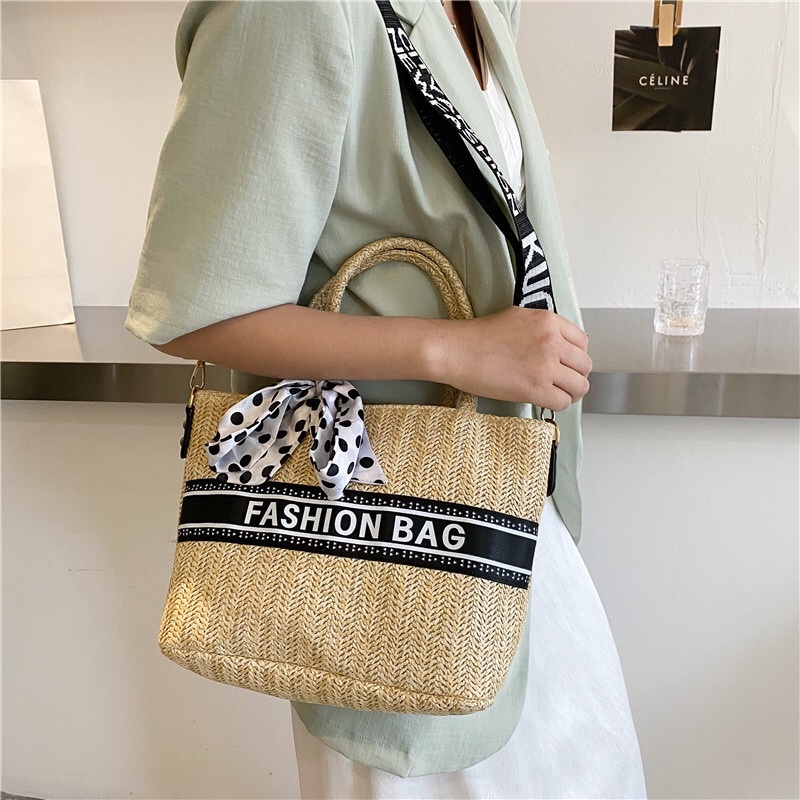 Túi Cói Dorio Kèm Khăn Bi