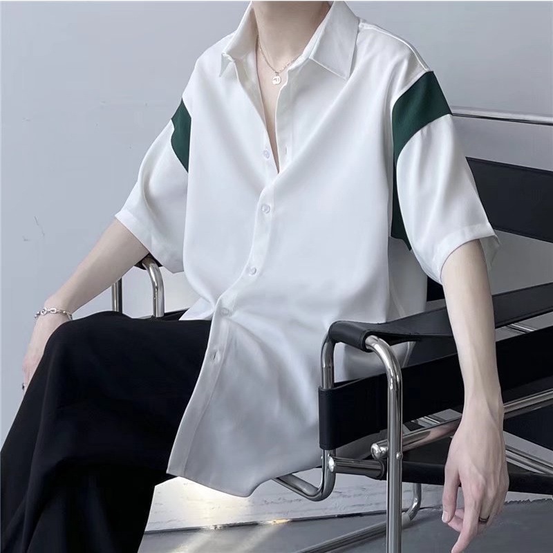 Áo Sơ Mi Đồng Phục Tay Ngắn Thời Trang Mùa Hè Hàn Quốc Cho Nam