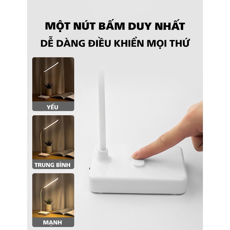 Đèn để bàn học, bàn làm việc, đèn đọc sách  kiêm đèn ngủ xoay 360 độ