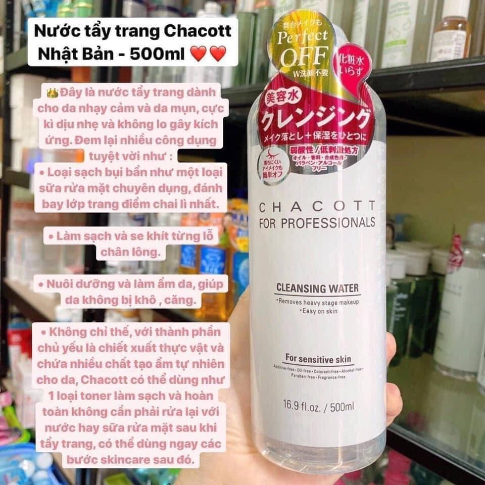 [Mã 44FMCGSALE1 giảm 10% đơn 250K] (Mẫu mới) Nước tẩy trang Chacott For Professionals Cleansing Water 500mL | BigBuy360 - bigbuy360.vn