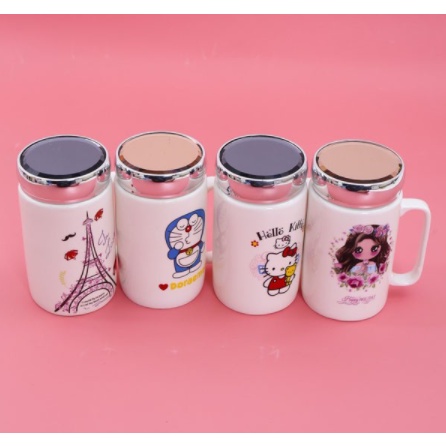 Ca cốc sứ giữ nhiệt nắp gương soi có quai ( giao hình ngẫu nhiên)