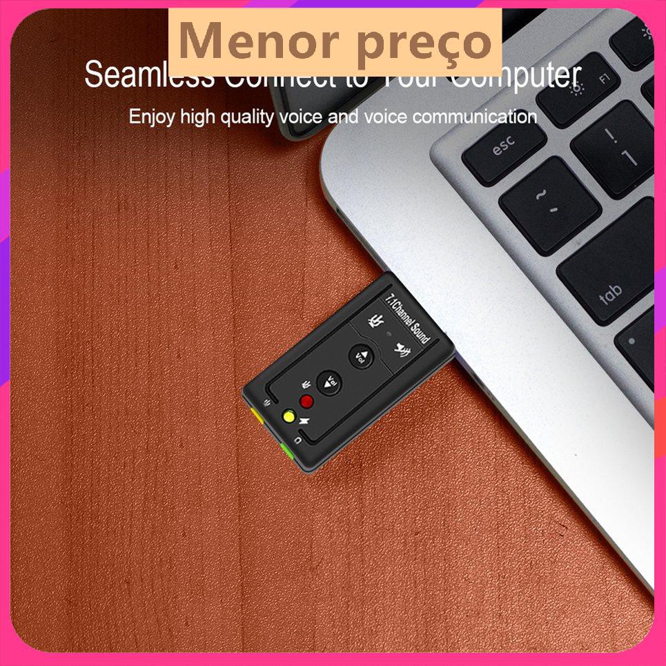 7.1 USB bên ngoài Card âm thanh USB sang giắc cắm tai nghe 3.5mm Bộ chuyển đổi âm thanh kỹ thuật số | BigBuy360 - bigbuy360.vn