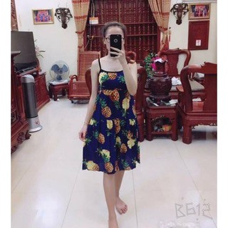 Váy hai dây lanh lụa