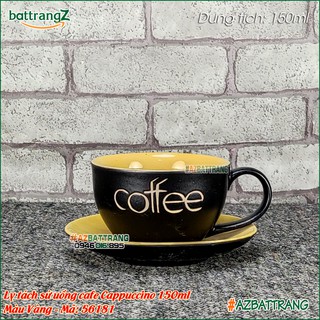 [150ml] Ly sứ uống cafe Cappuccino men gốm lòng Vàng Gốm Bát Tràng