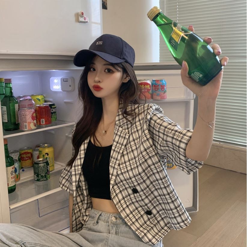 Áo Khoác Croptop Cổ Vest Nữ - A02 | BigBuy360 - bigbuy360.vn