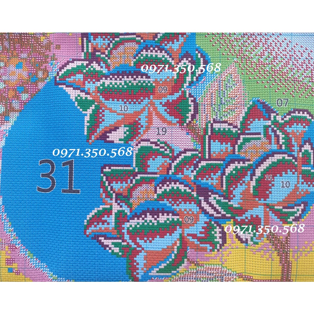 Tranh thêu chữ thập Cá chép dưới trăng AA2013 I 50x92cm