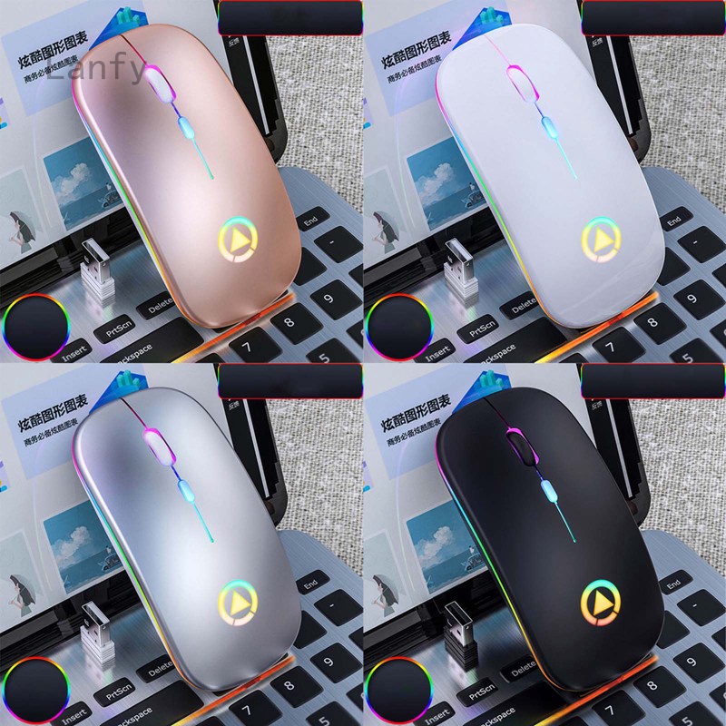 Chuột Quang Chơi Game Không Dây Có Đèn LED Nền Cổng Cắm USB